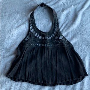tobi crochet halter crop top